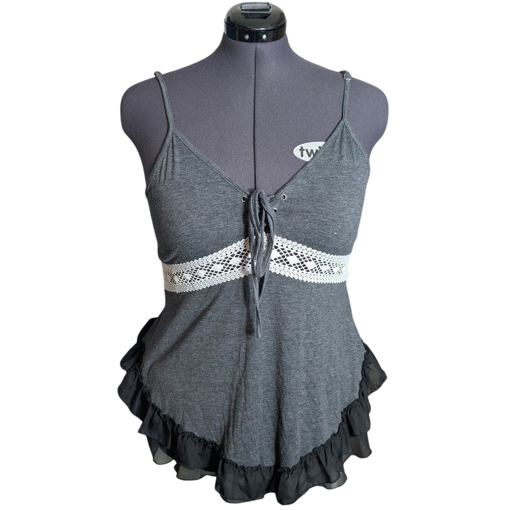 Fairy Grunge Babydoll Cami 1X Embroidered Dark Boho Whimsigoth Rosegal